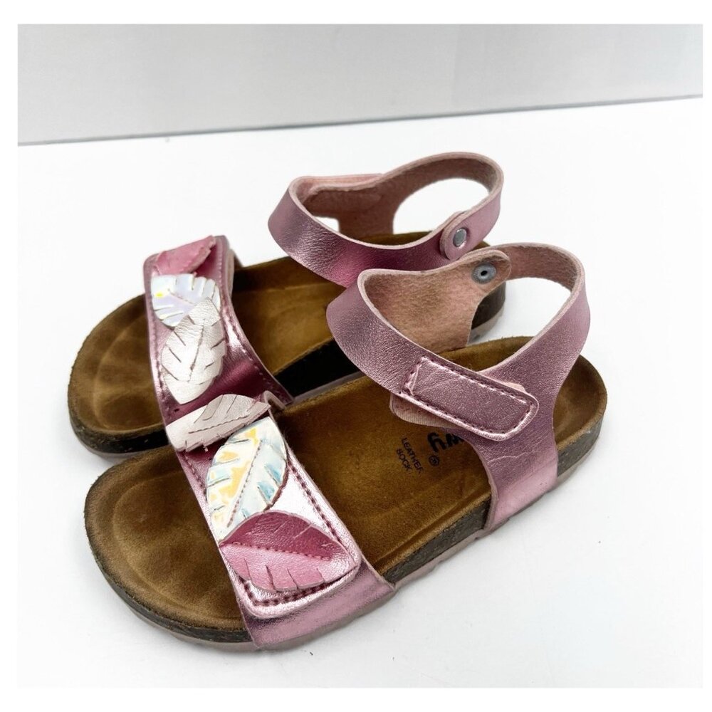 Billowy Pink Sparkle Leafs Sandals Little Girls Size EUR 29 US 12